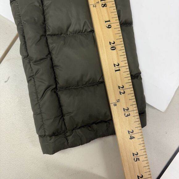 Michael Kors Womens Packable Hooded Down PufferJacket Size M Olive Logo Back Zip - Picture 16 of 16